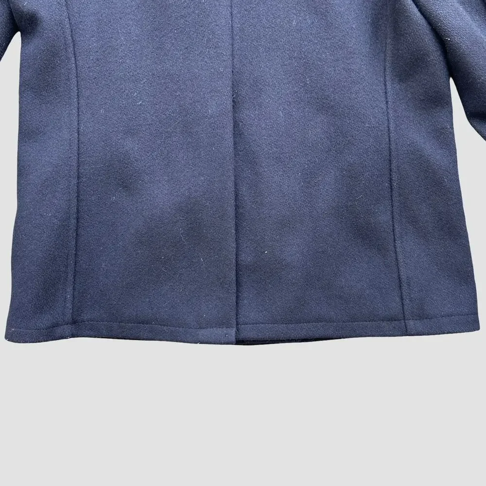 Fox Knapp Navy Wool Peacoat Men’s Size 42 USA Made Double Breasted Military Coat
